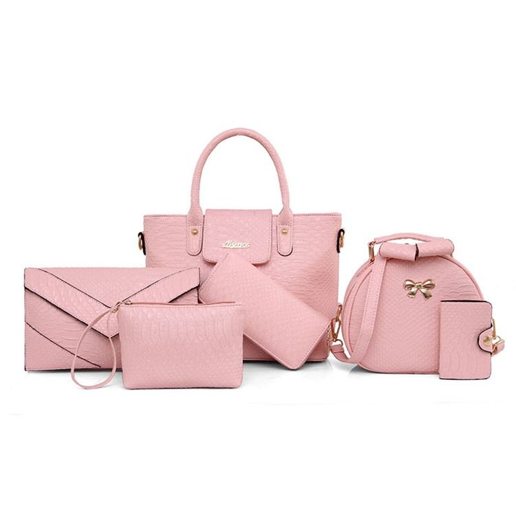 Classic Serpentine Zipper Handväska (Set Med 6 Påsar)