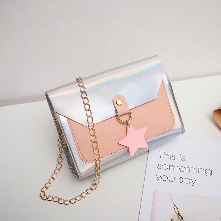 Kedja Pu Flap Crossbody-Väskor