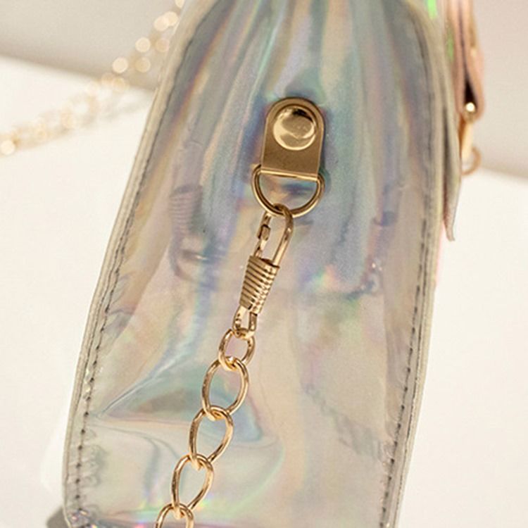 Kedja Pu Flap Crossbody-Väskor