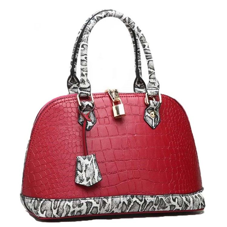 Leopard Print Serpentine Embossing Shell Handväska