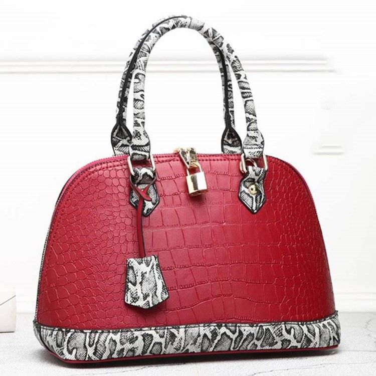 Leopard Print Serpentine Embossing Shell Handväska