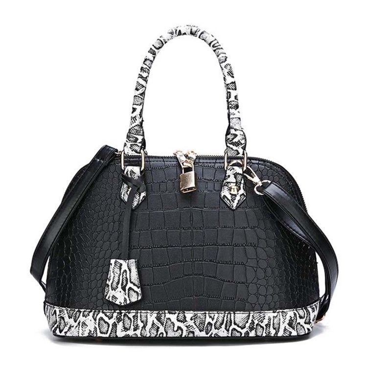 Leopard Print Serpentine Embossing Shell Handväska