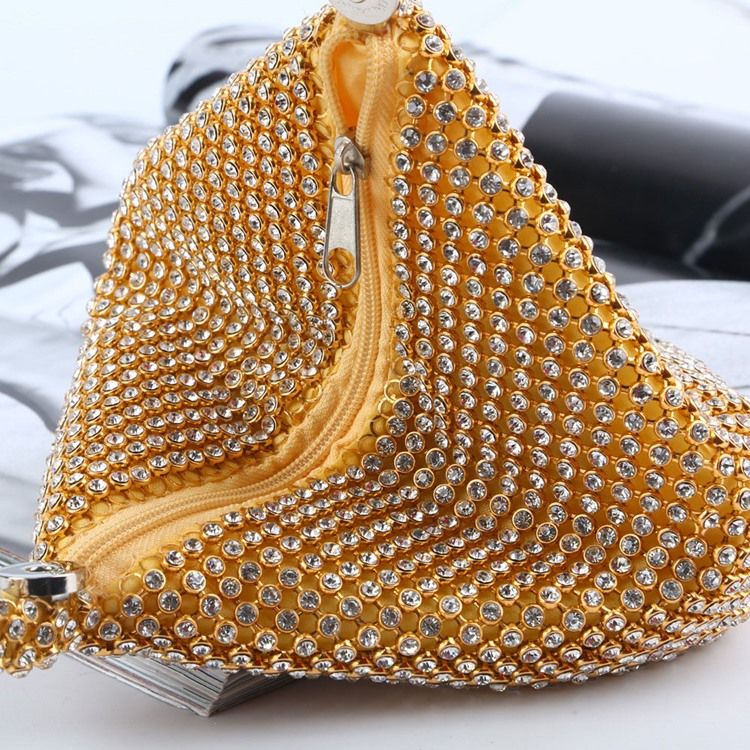 Mode Diamond Bankett Handväskor Satin Tygväskor