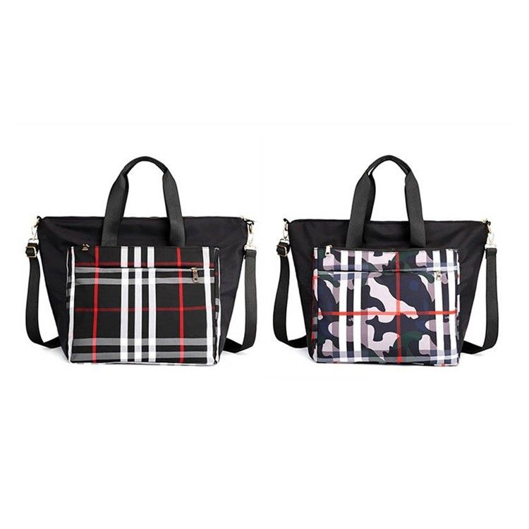 Pu Patchwork Pläd Grid Axelväska