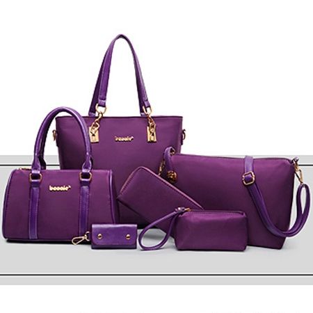 Pu Plisserad Plain Flap Bag-Set