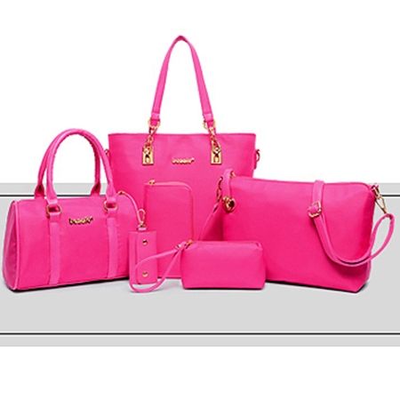 Pu Plisserad Plain Flap Bag-Set
