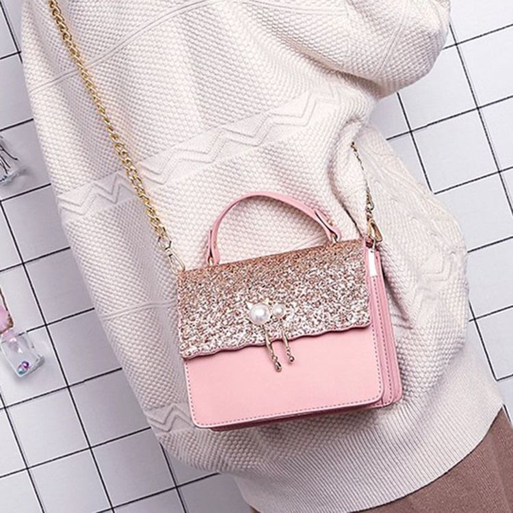 Pu Sequin Beads Flap Tygpåsar