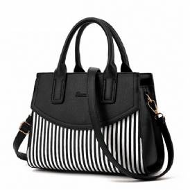Pu Stripe Color Block Fyrkantiga Tygpåsar