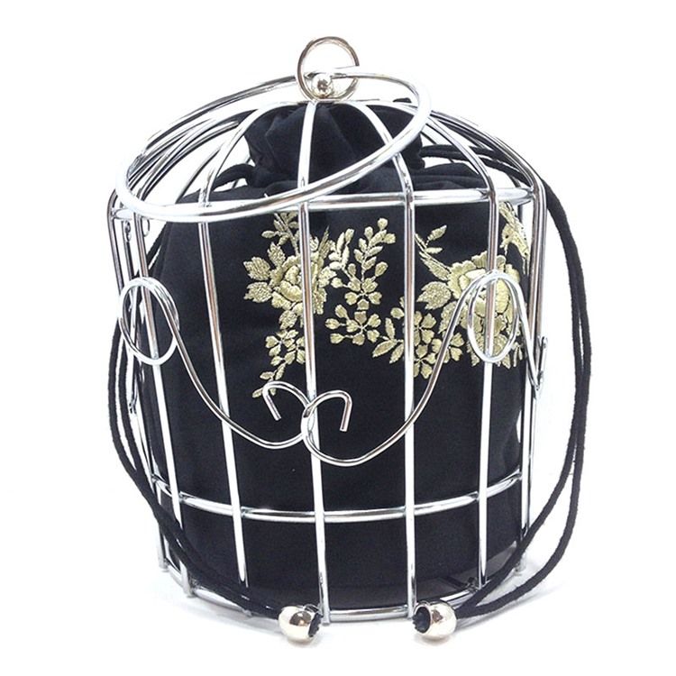 Vogue Metal Cage Broderi Crossbody-Väska