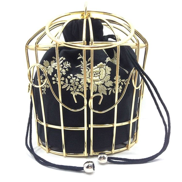 Vogue Metal Cage Broderi Crossbody-Väska