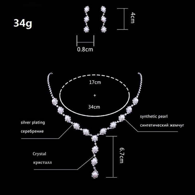 Bröllopspärla Diamante Bride Smycken Set