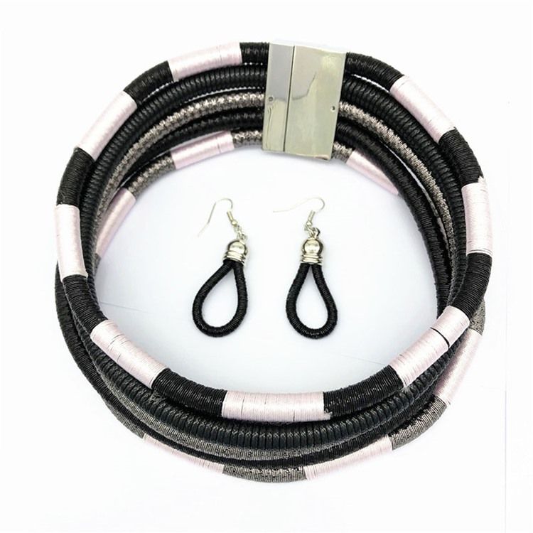 Color Block Hoop Smycken Set