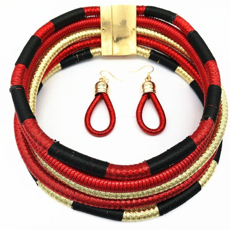 Color Block Hoop Smycken Set