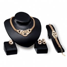 Diamante Circle Linked Smycken Set