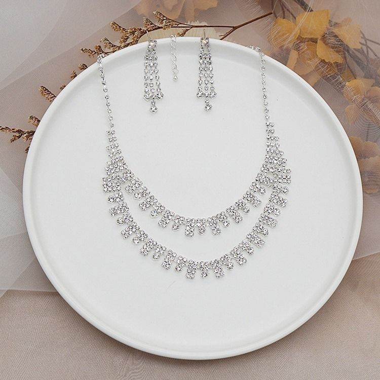 Europeiska Geometriska Prom Smycken Set