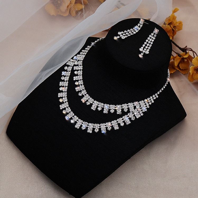 Europeiska Geometriska Prom Smycken Set