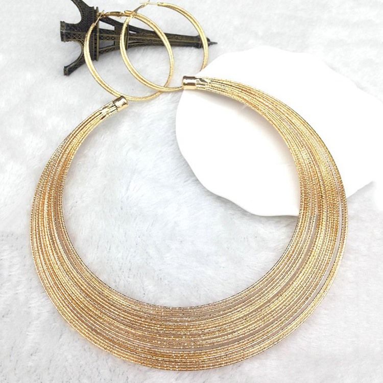 Färg Golden Nigeria Stil Smyckesset