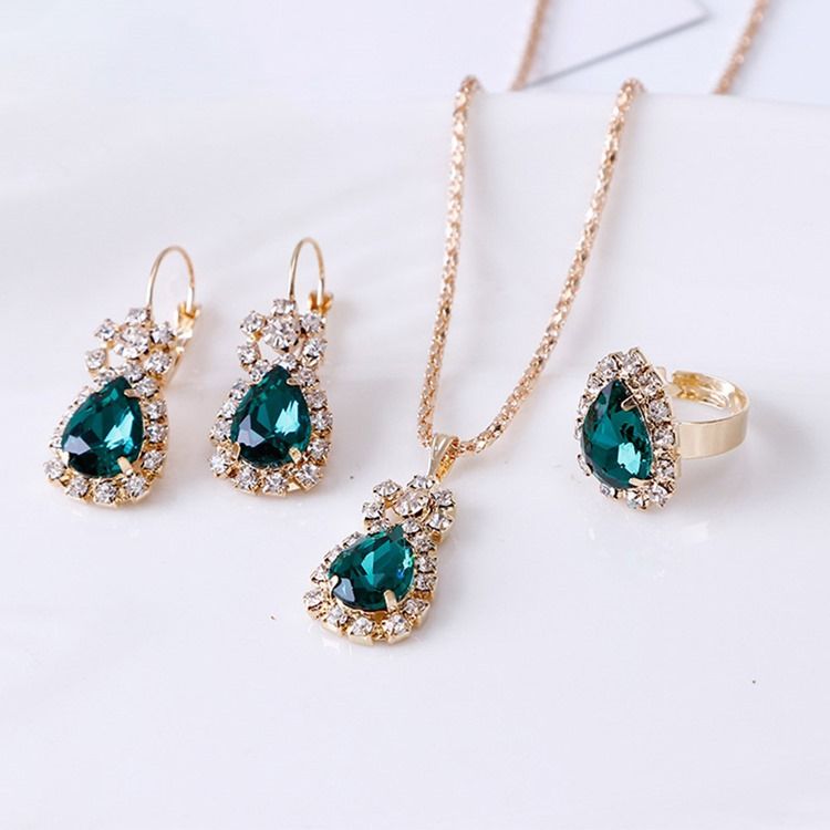 Halsband Örhängen Diamante Prom Smycken Set