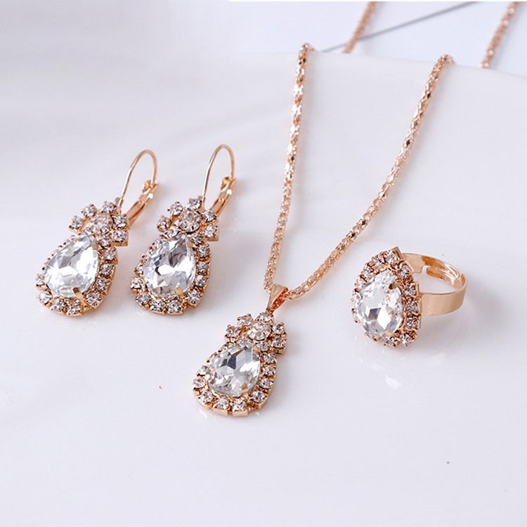 Halsband Örhängen Diamante Prom Smycken Set