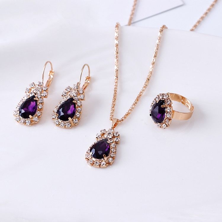Halsband Örhängen Diamante Prom Smycken Set