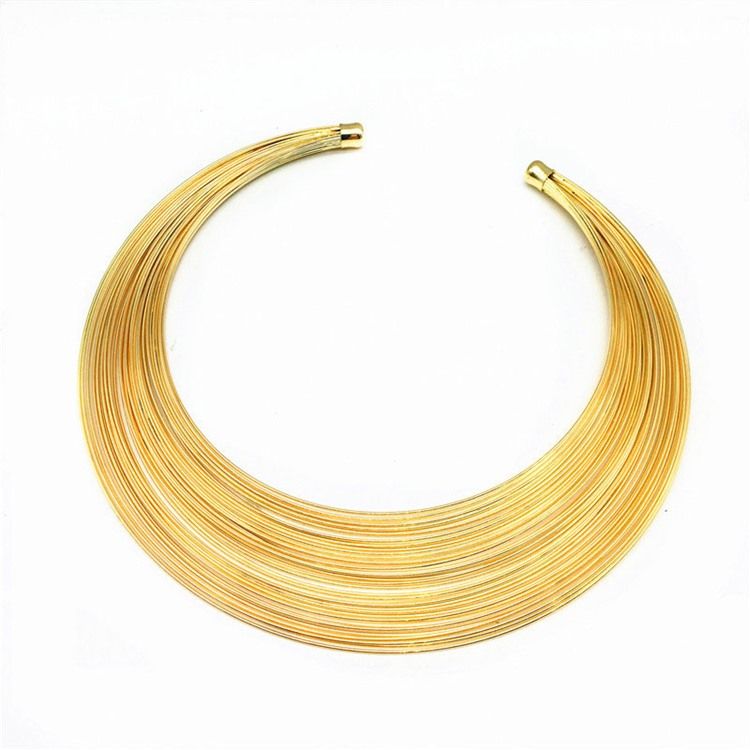 Hoop Nigeria Stil Gyllene Smyckesset
