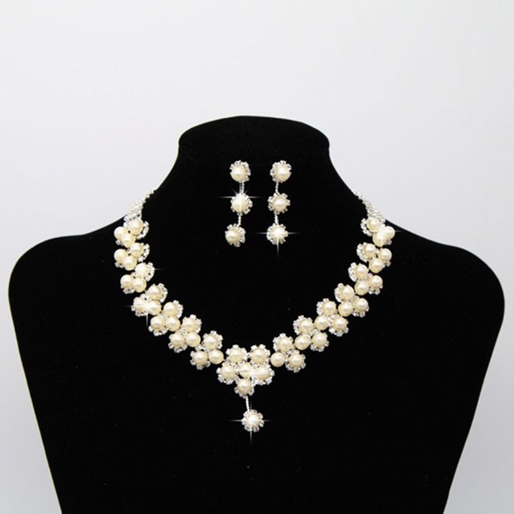 Pearl Flower Bröllop Smycken Set