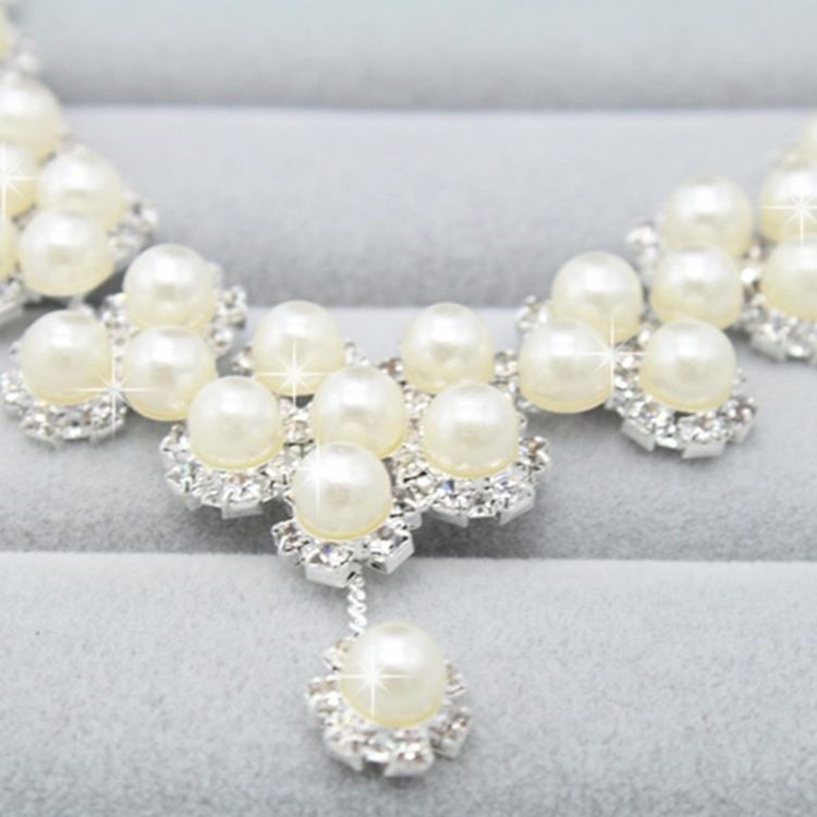 Pearl Flower Bröllop Smycken Set