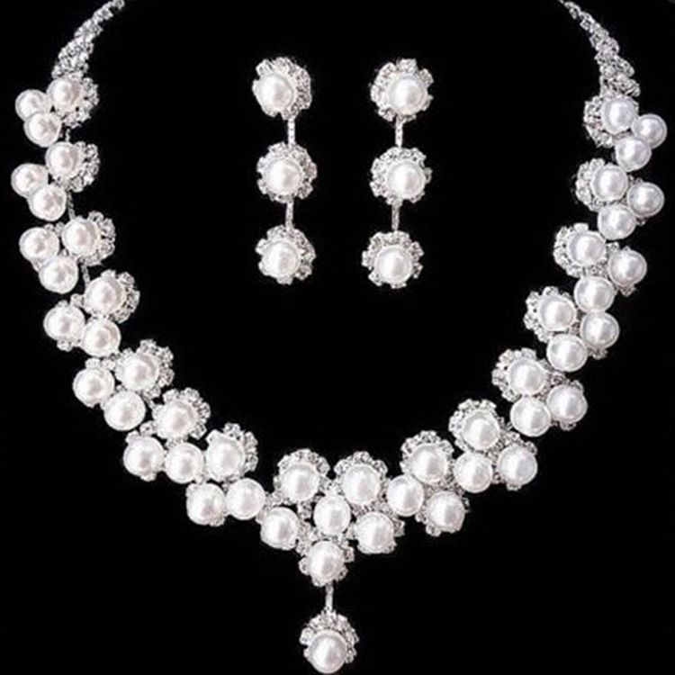 Pearl Flower Bröllop Smycken Set