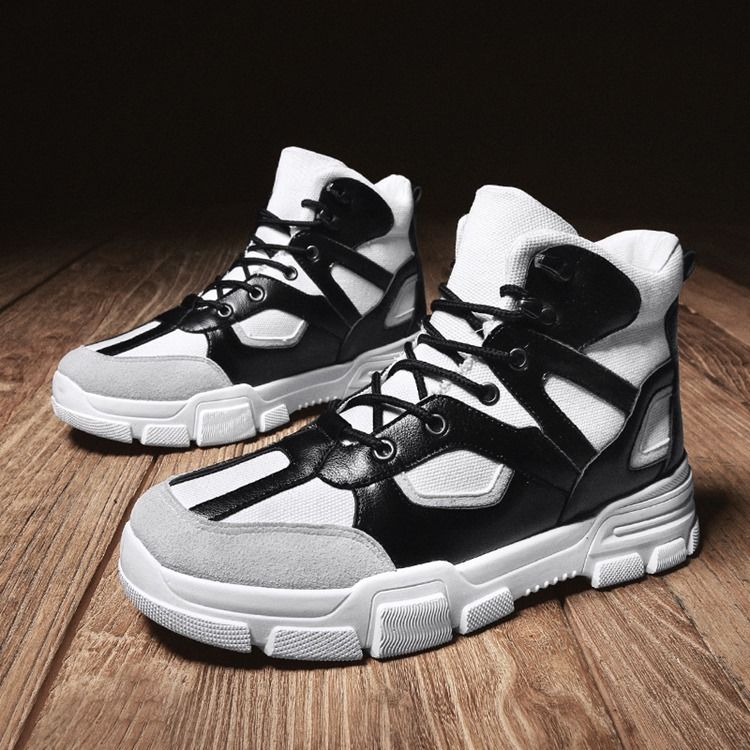 Canvas Sneakers Med Rund Tå För Män