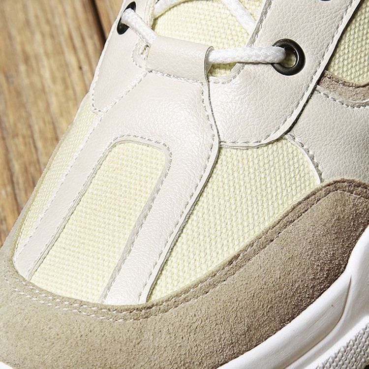 Canvas Sneakers Med Rund Tå För Män