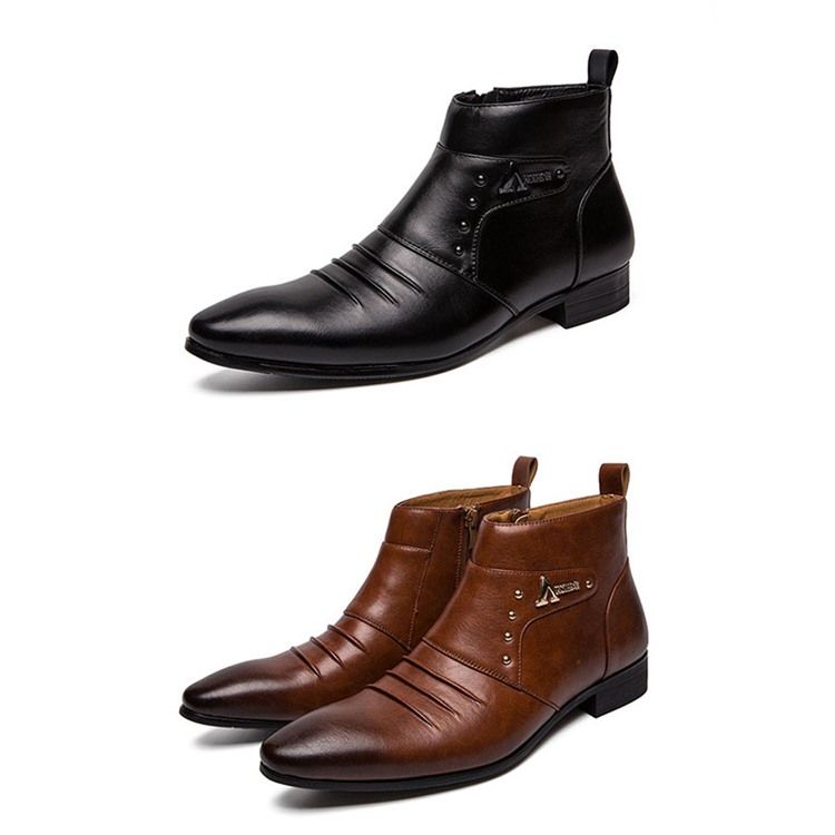 Color Block High-Cut Övre Pu Herrstövlar