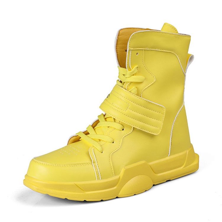 High-Cut Uppe Color Block Rund Toe Skate Skor För Män
