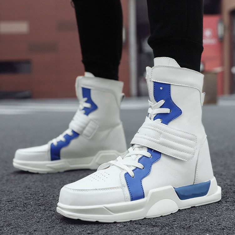 High-Cut Uppe Color Block Rund Toe Skate Skor För Män