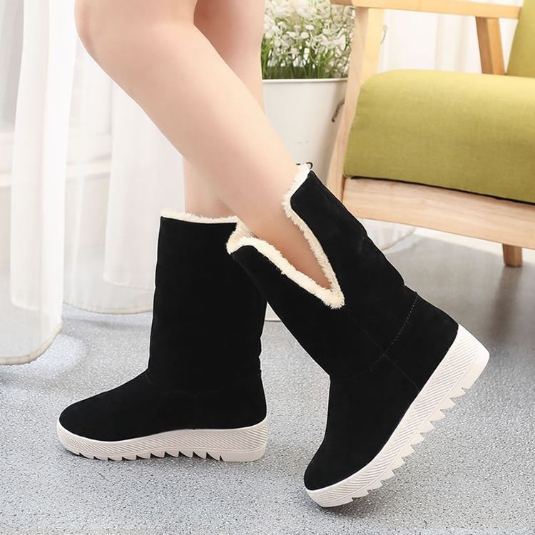 Bowknot Plain Hidden Elevator Heel Damsnöskor