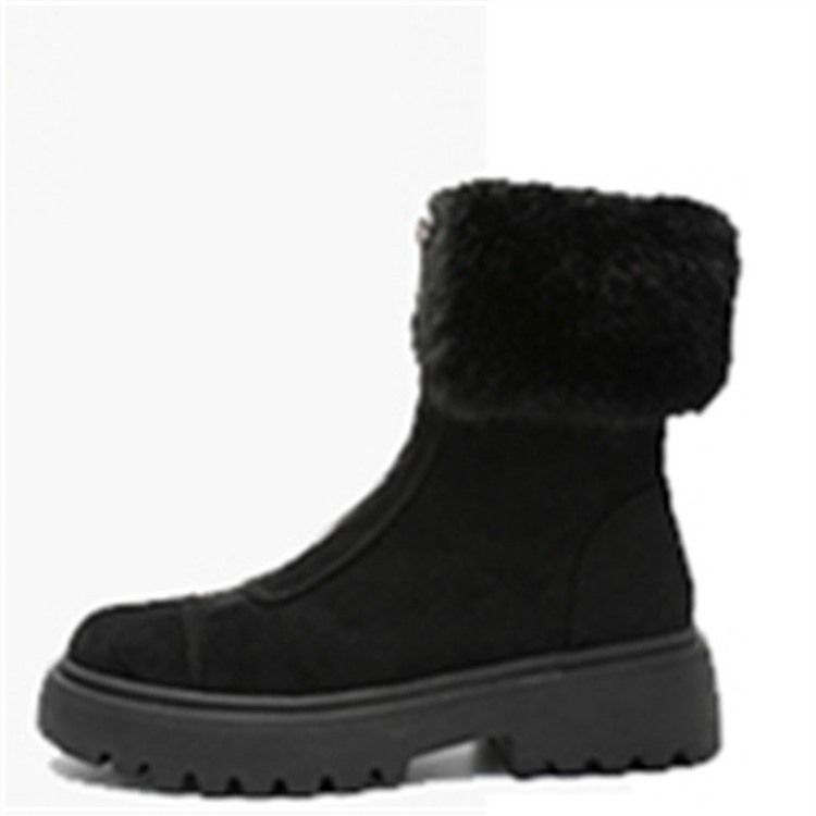 Pu Front Dragkedja Rund Toe Damsnöskor