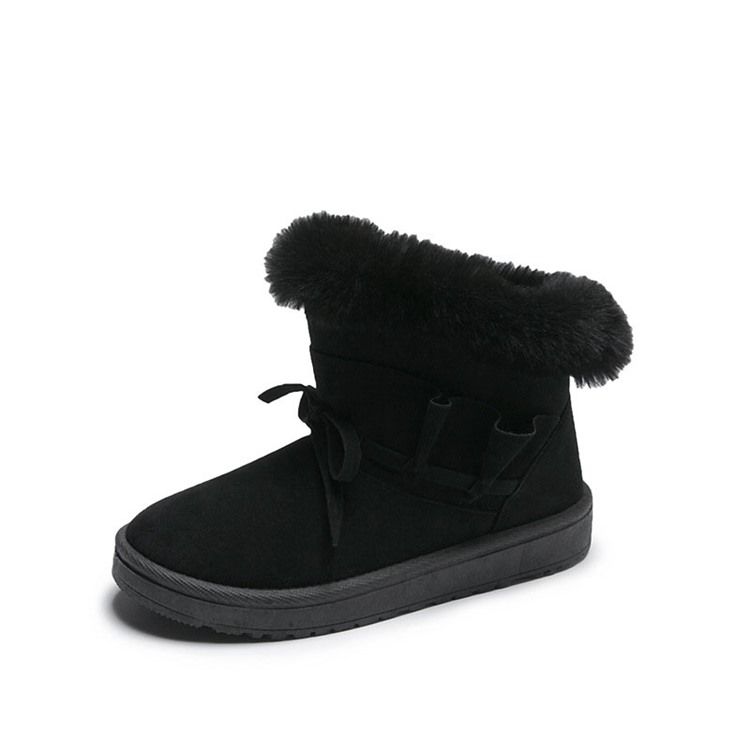 Rund Tå Slip-On Platt Med Enkla Stövlar