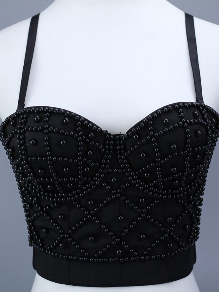 Bead Polyester Sommar Short Damtopp