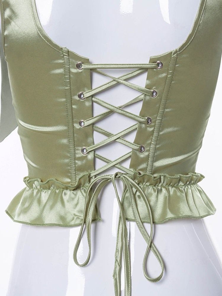 Bowknot Sommar Polyester Kort Linne För Kvinnor