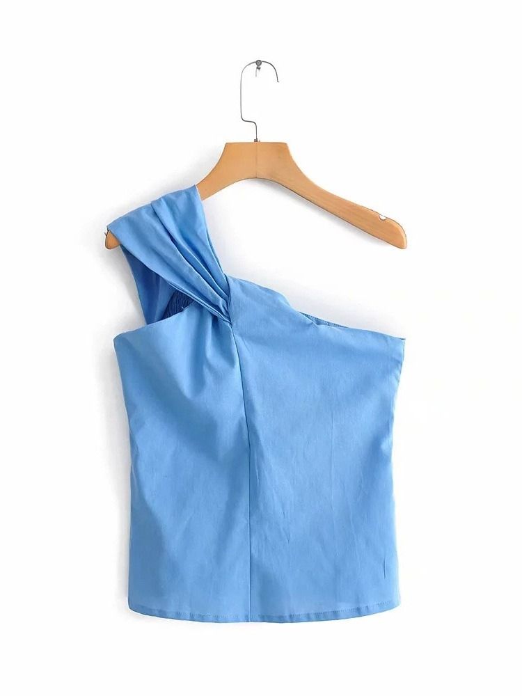 Cotton Blends Sommar Zipper Standard Linne För Kvinnor