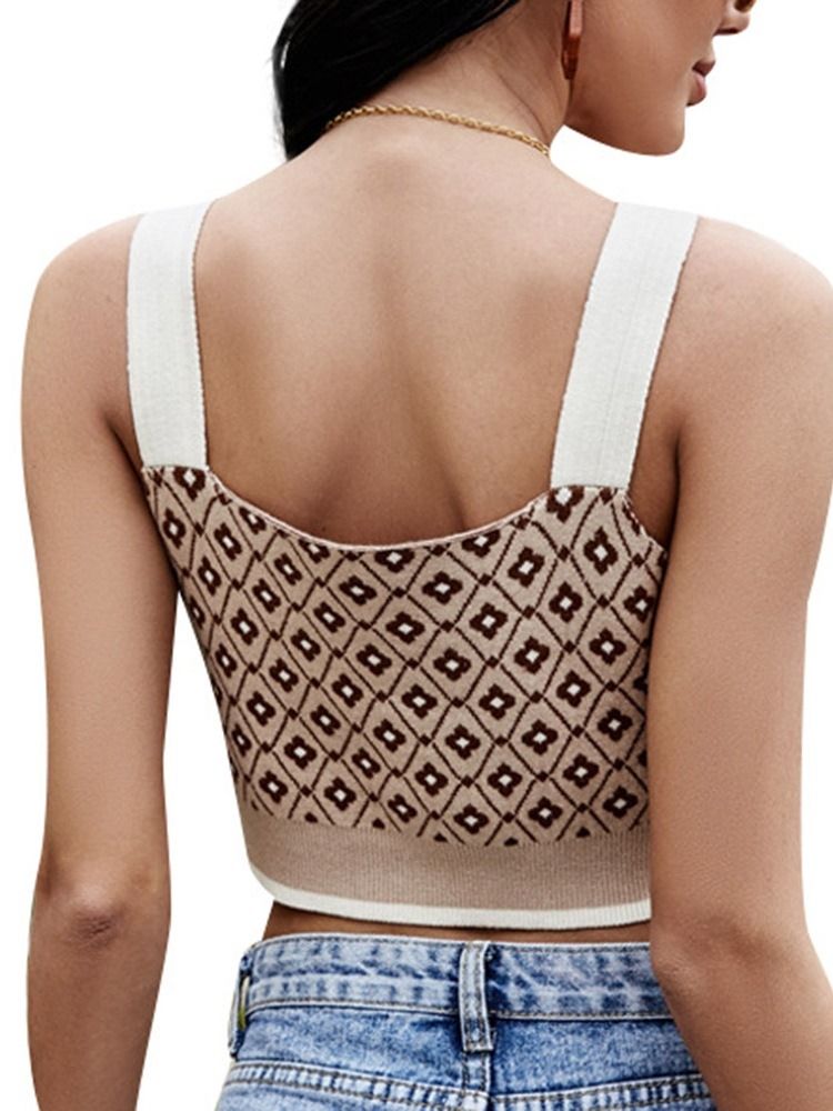 Cotton Blends Suspenders Patchwork Short Linne För Kvinnor