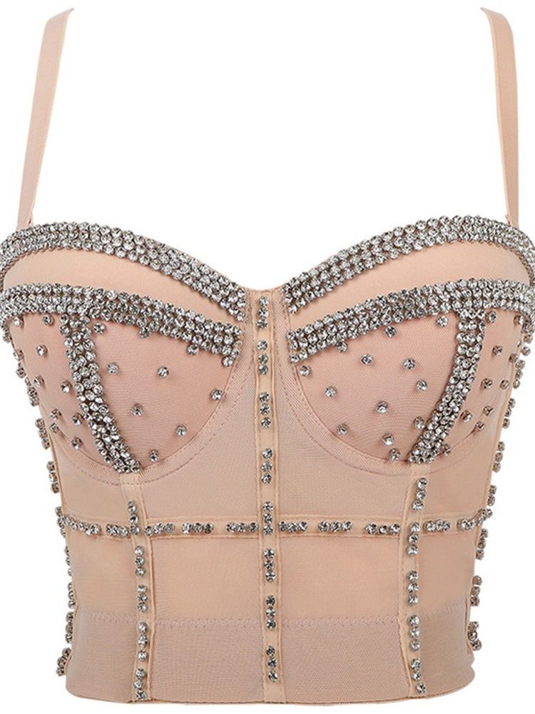 Diamond Sommar Spaghetti Straps Kort Linne