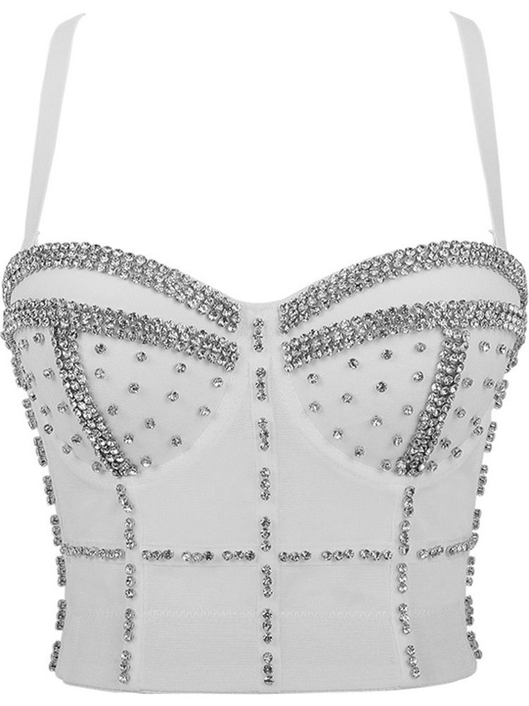 Diamond Sommar Spaghetti Straps Kort Linne