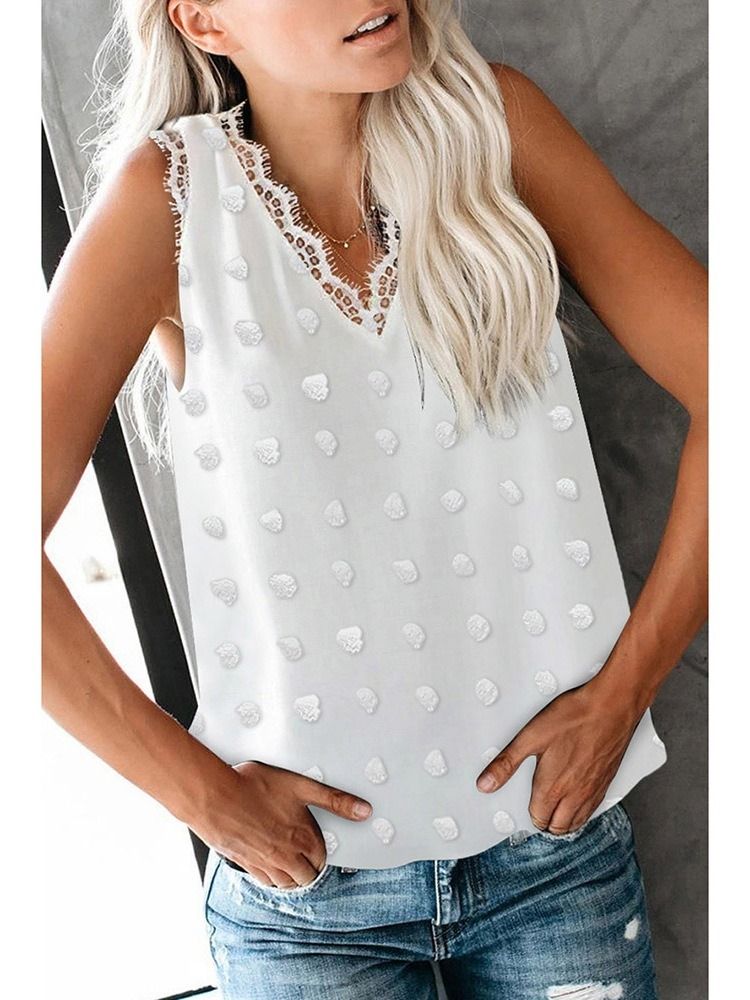 Patchwork Sommar Polyester Dam Vit Standard Linne