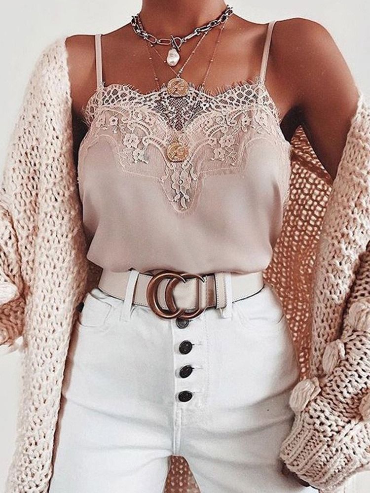 Polyester Spaghetti Straps Hollow Short Damlinne