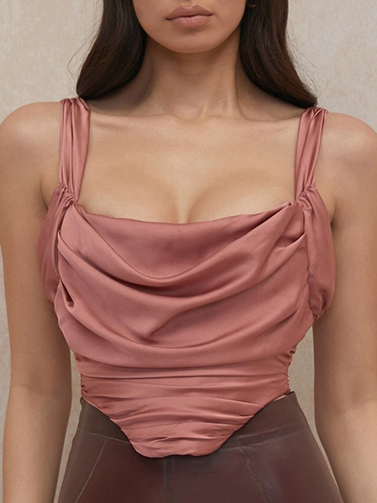 Sommar Polyester Ihåligt Kort Linne För Kvinnor