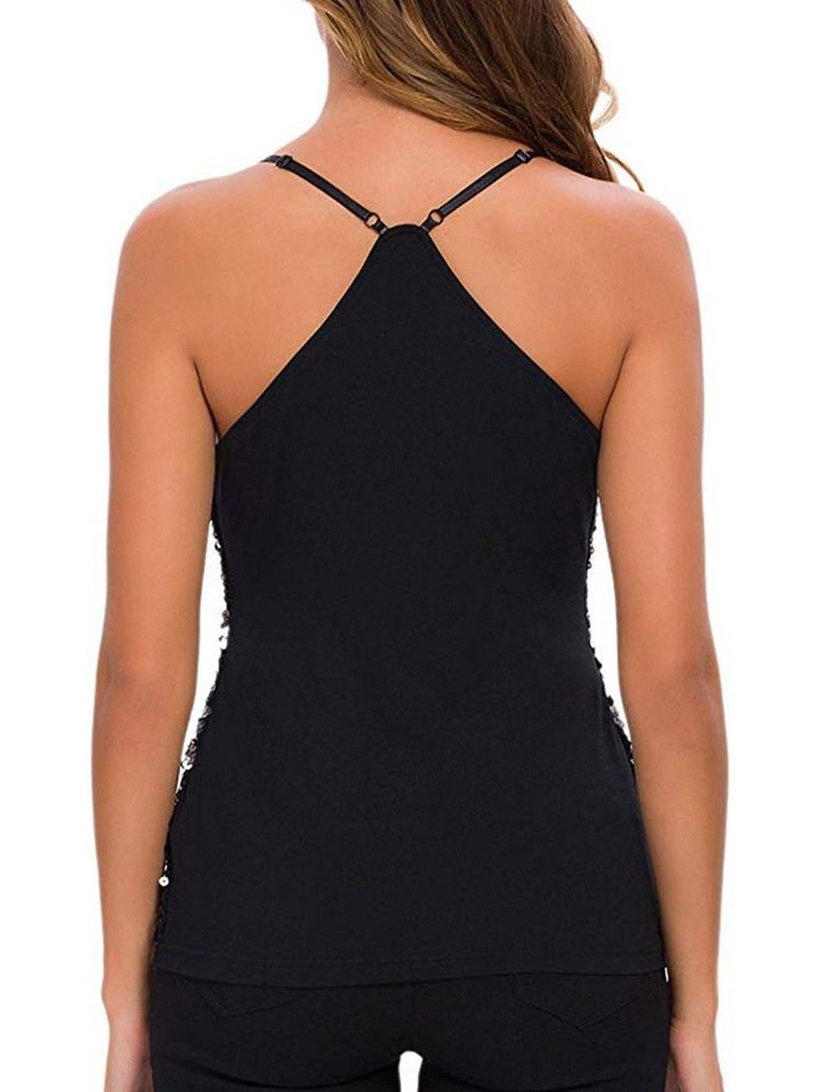 Sommar Polyester Spaghetti Straps Standard Linne