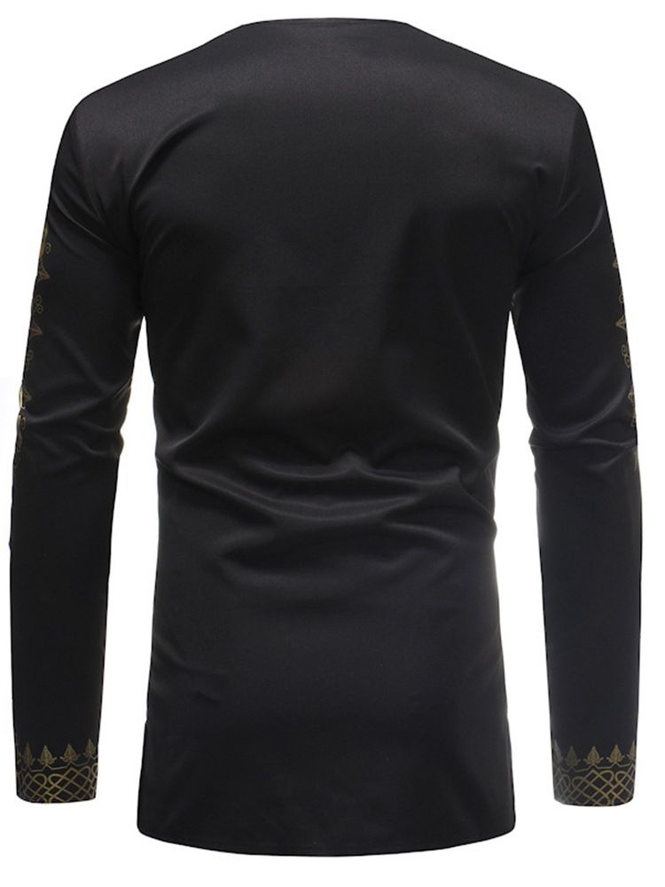 Afrikansk Mode Dashiki Print Mäns Djupa V-Ringade Casual T-Shirts