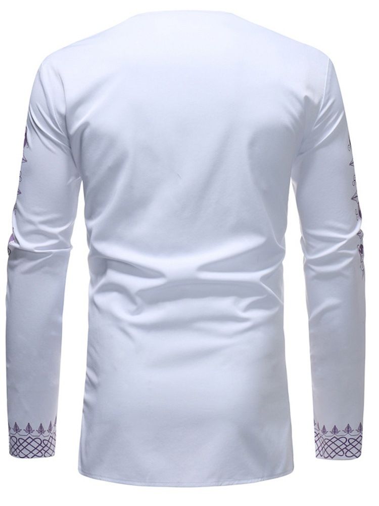 Afrikansk Mode Dashiki Print Mäns Djupa V-Ringade Casual T-Shirts