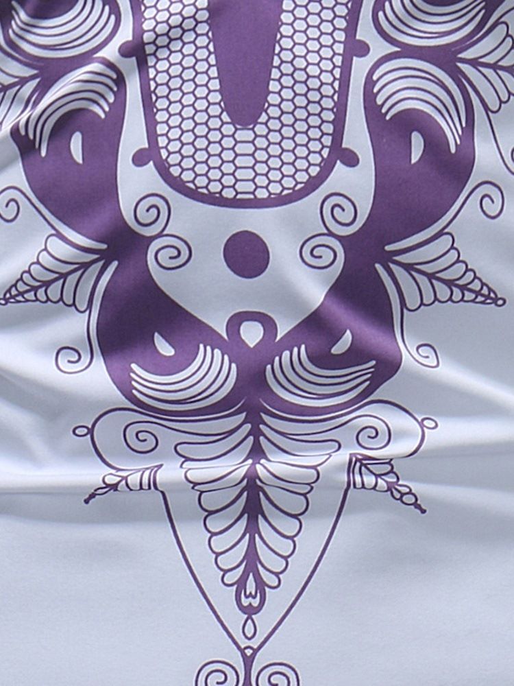 Afrikansk Mode Dashiki Print Mäns Djupa V-Ringade Casual T-Shirts
