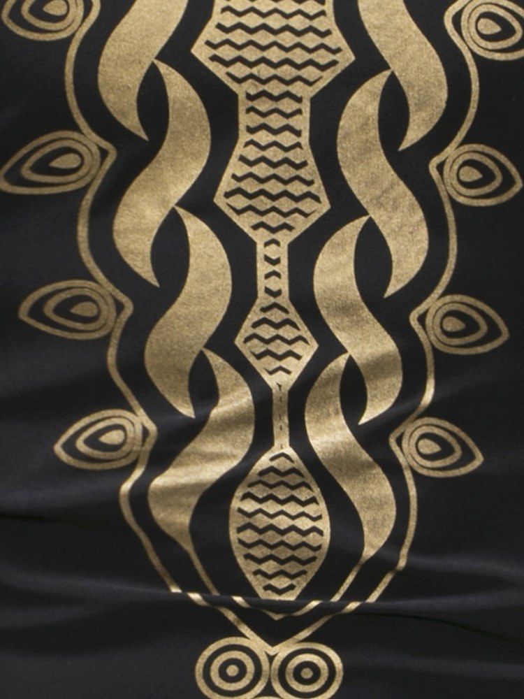 Afrikanskt Mode Dashiki Geometriska Tryck För Män Casual T-Shirts